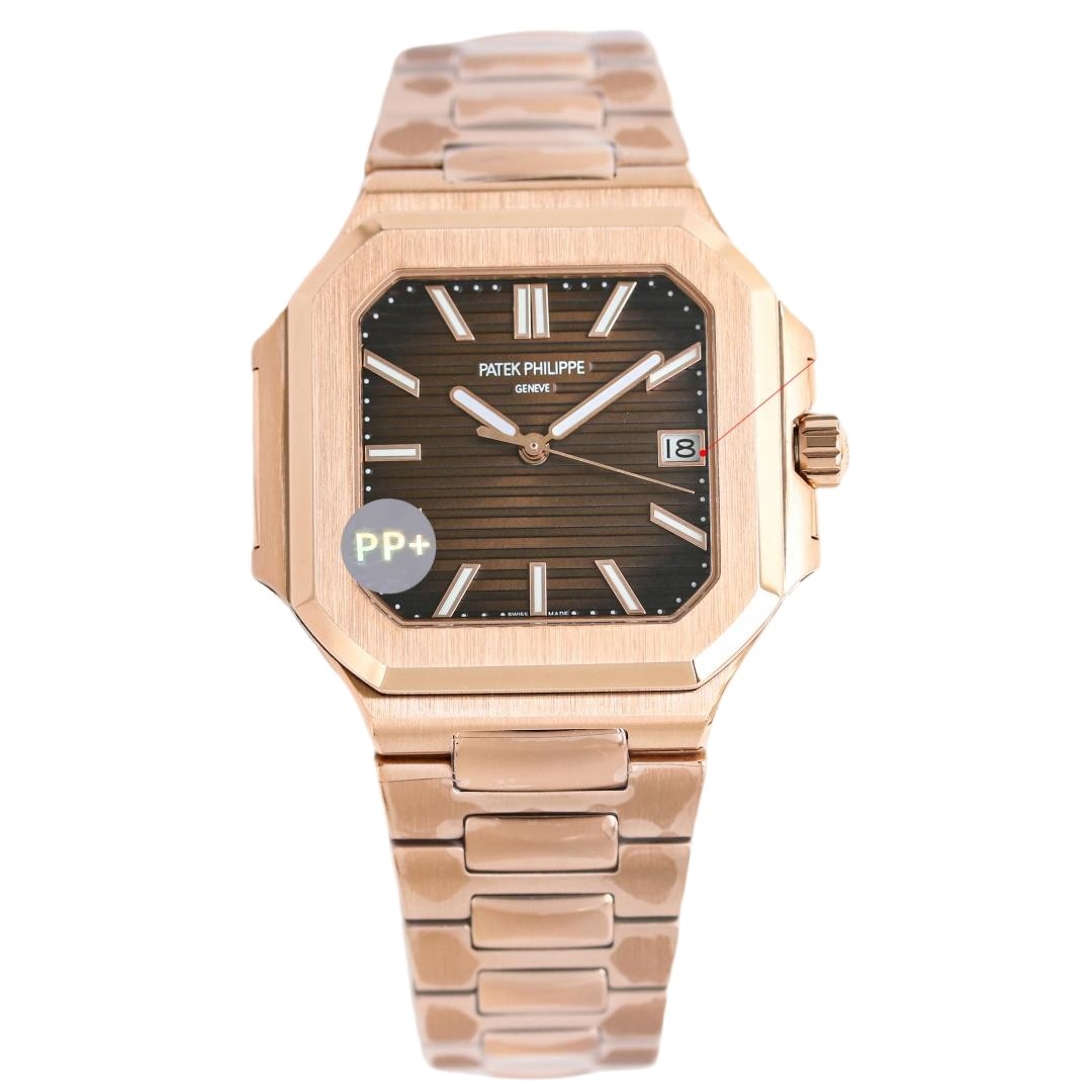 Square Nautilus-inspired 7128 Brown Gradient Sunburst Rose Gold Super Clone
