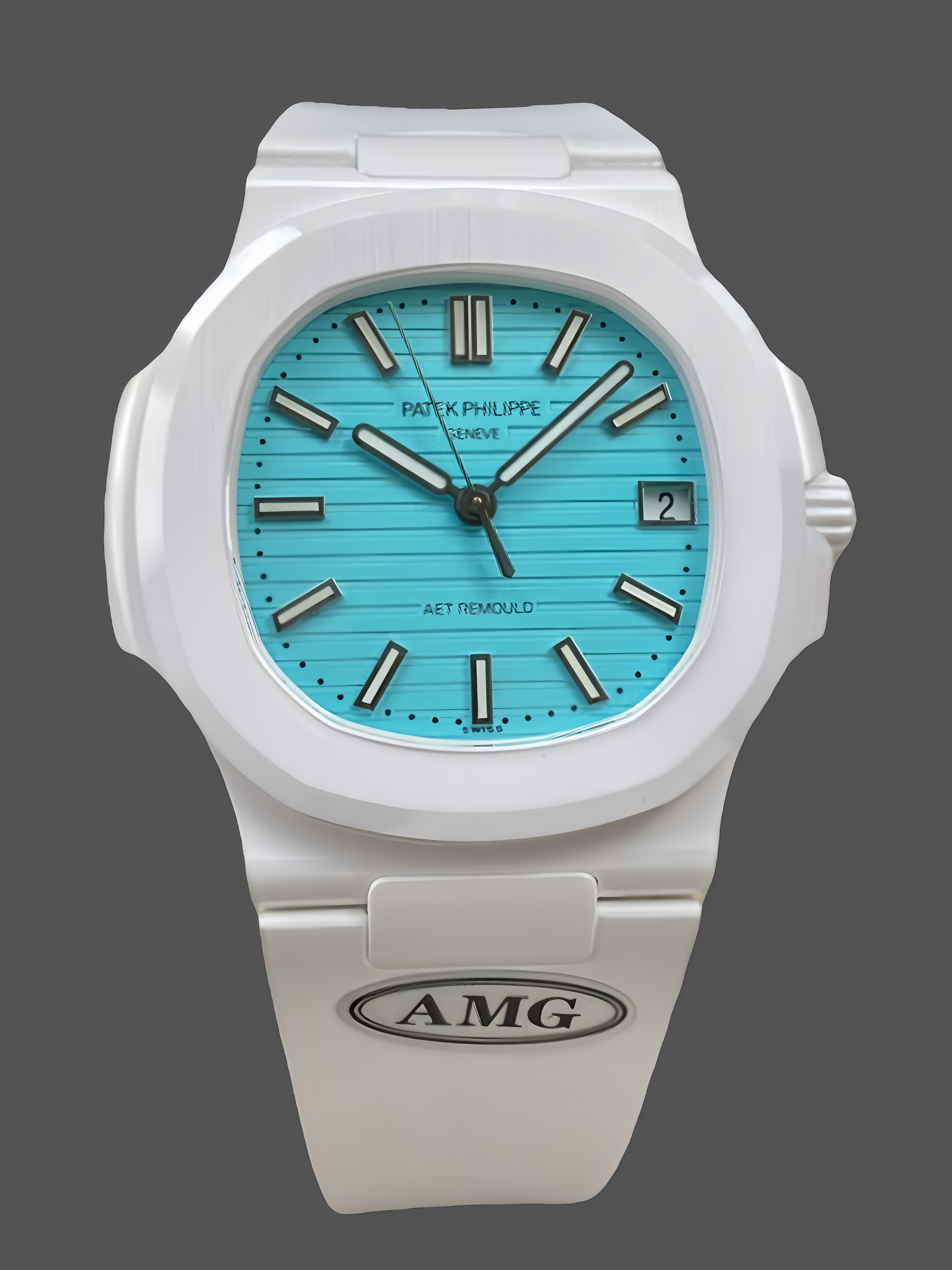 Nautilus 5711 40 Super Clone White Fiber Case Tiffany Blue Dial Unisex Watch