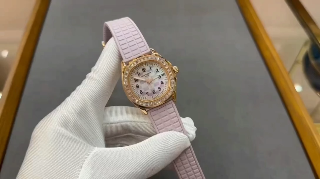 5072R‑001 Super Clone 36MM Rose Gold Mother‑of‑Pearl Diamond Bezel Ladies Watch