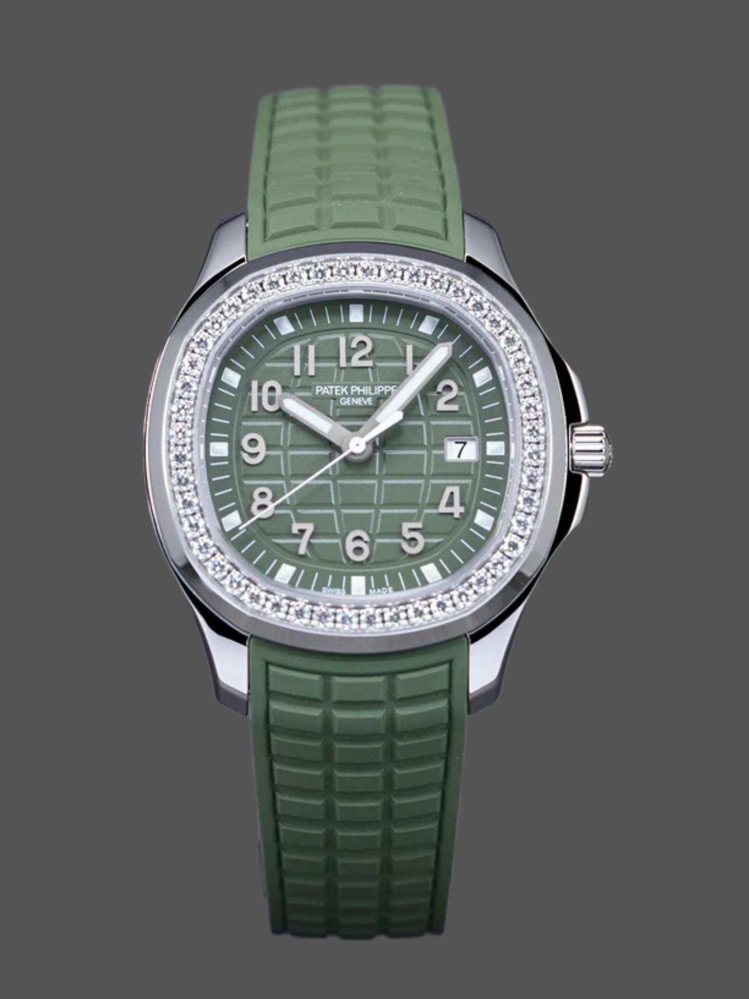 5267‑200A‑011 Super Clone 36MM Green Dial Diamond Bezel Ladies Watch