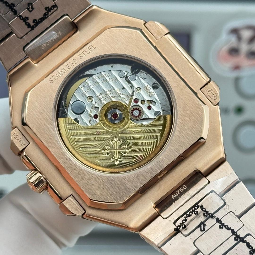 Square Nautilus-inspired 5821 White Dial Rose Gold Super Clone