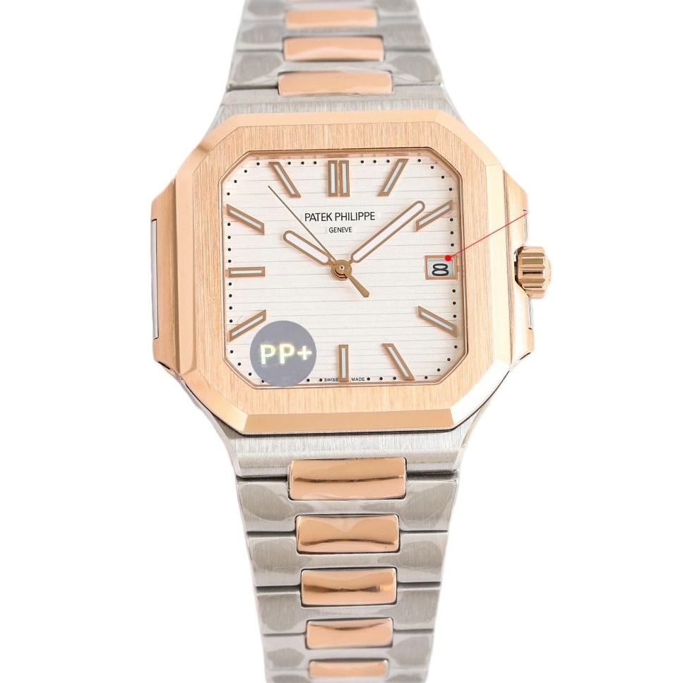 Square Nautilus-inspired 7128 White Sunburst Two-Tone Super Clone