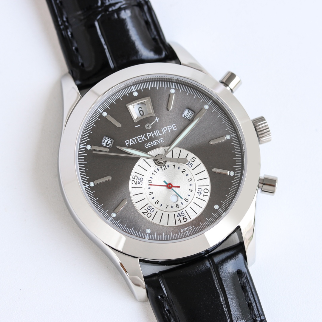 Grey Opaline Dial Chronograph Annual Calendar | White Gold Modern Luxury Watch