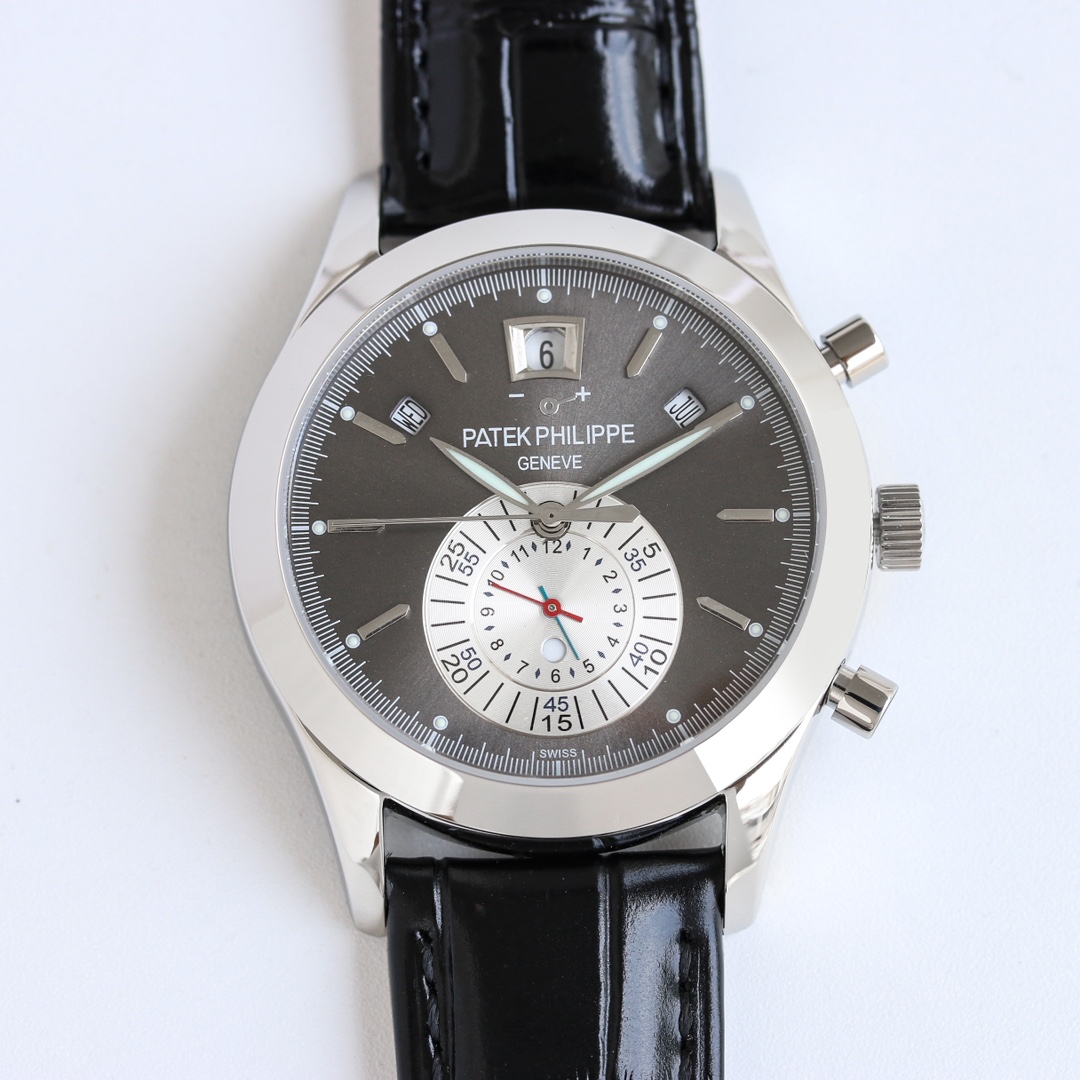 Grey Opaline Dial Chronograph Annual Calendar | White Gold Modern Luxury Watch