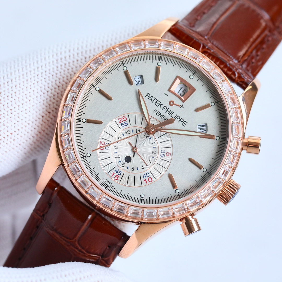 5960 Grey Dial Super Clone | Rose Gold Diamond Bezel