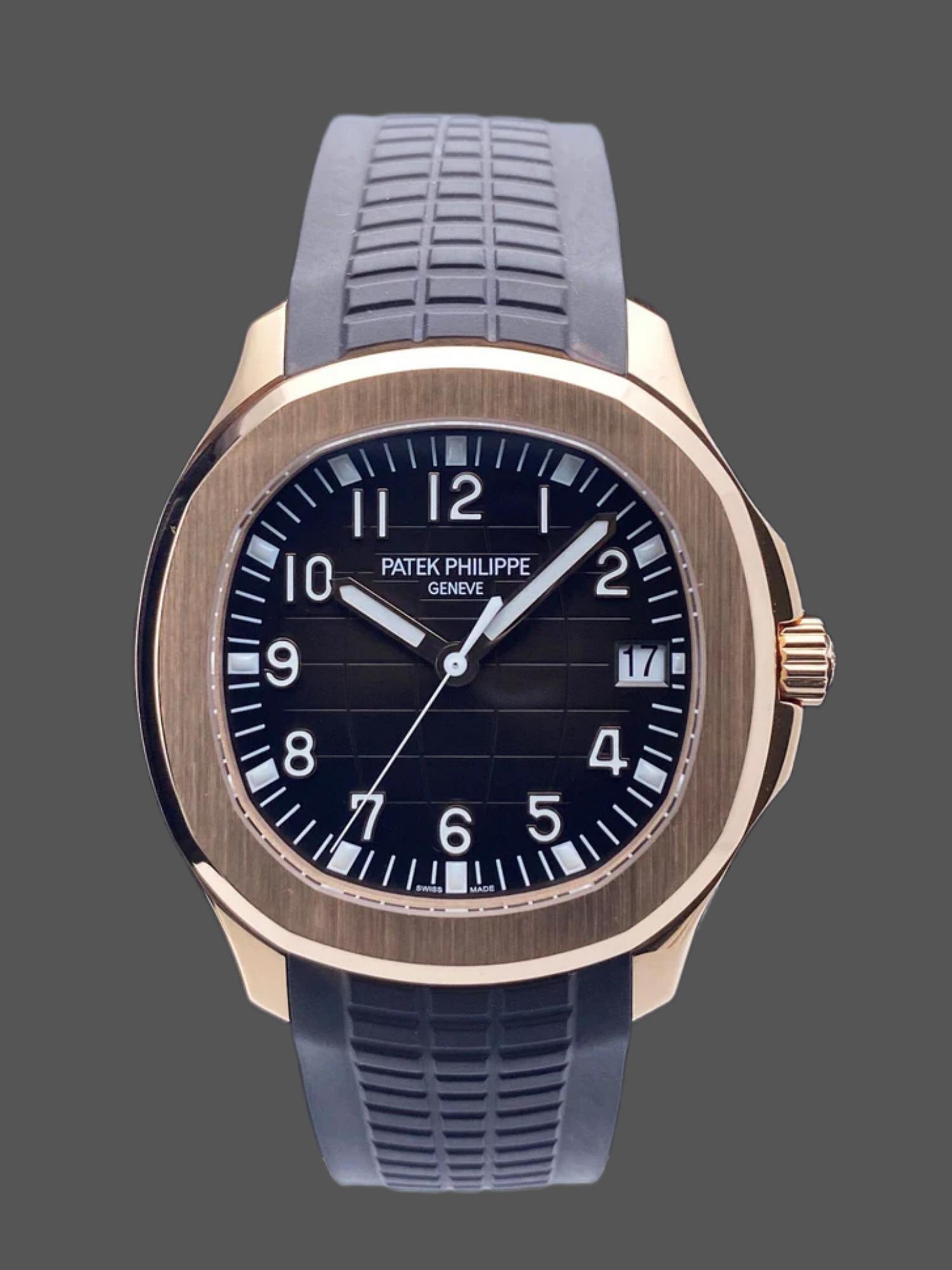 40MM Gold‑Tone Round Automatic Sports Dive Watch with Black Analog Dial