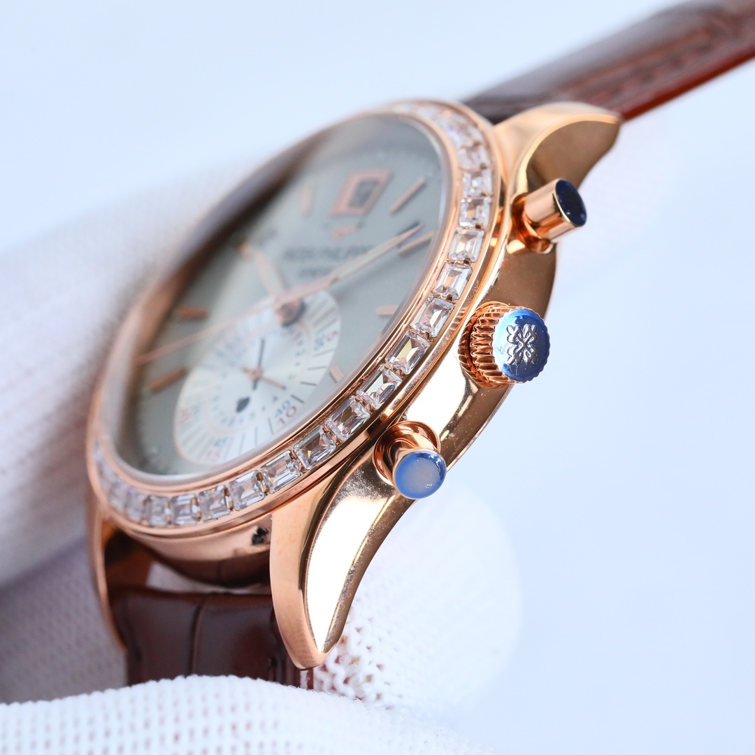 5960 Grey Dial Super Clone | Rose Gold Diamond Bezel
