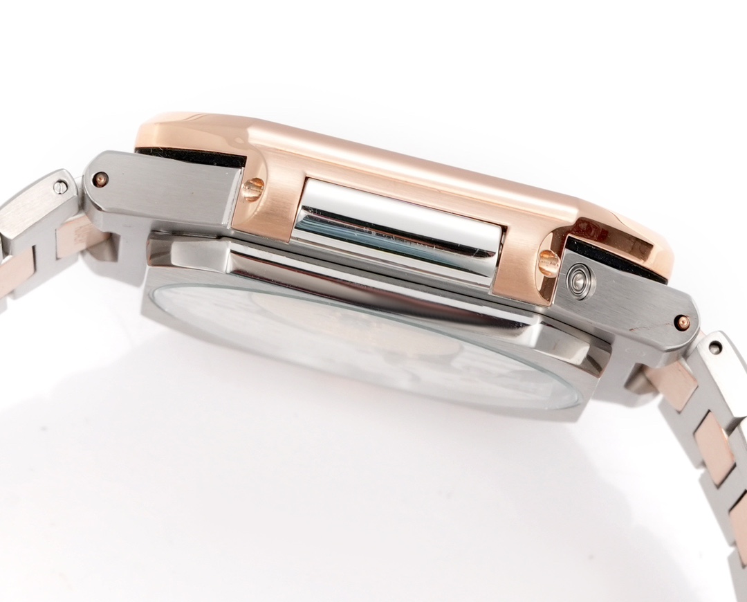 Square Nautilus-inspired 5822 Black Sunburst Annual Calendar Two-Tone Rose Gold Super Clone