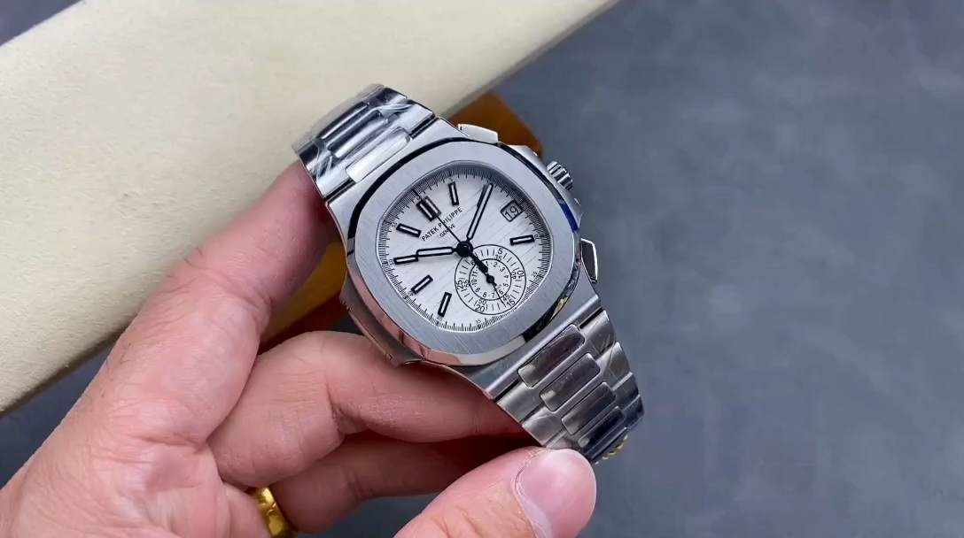 5980 1A 019 Super Clone Silver White Dial Mens Sports Watch