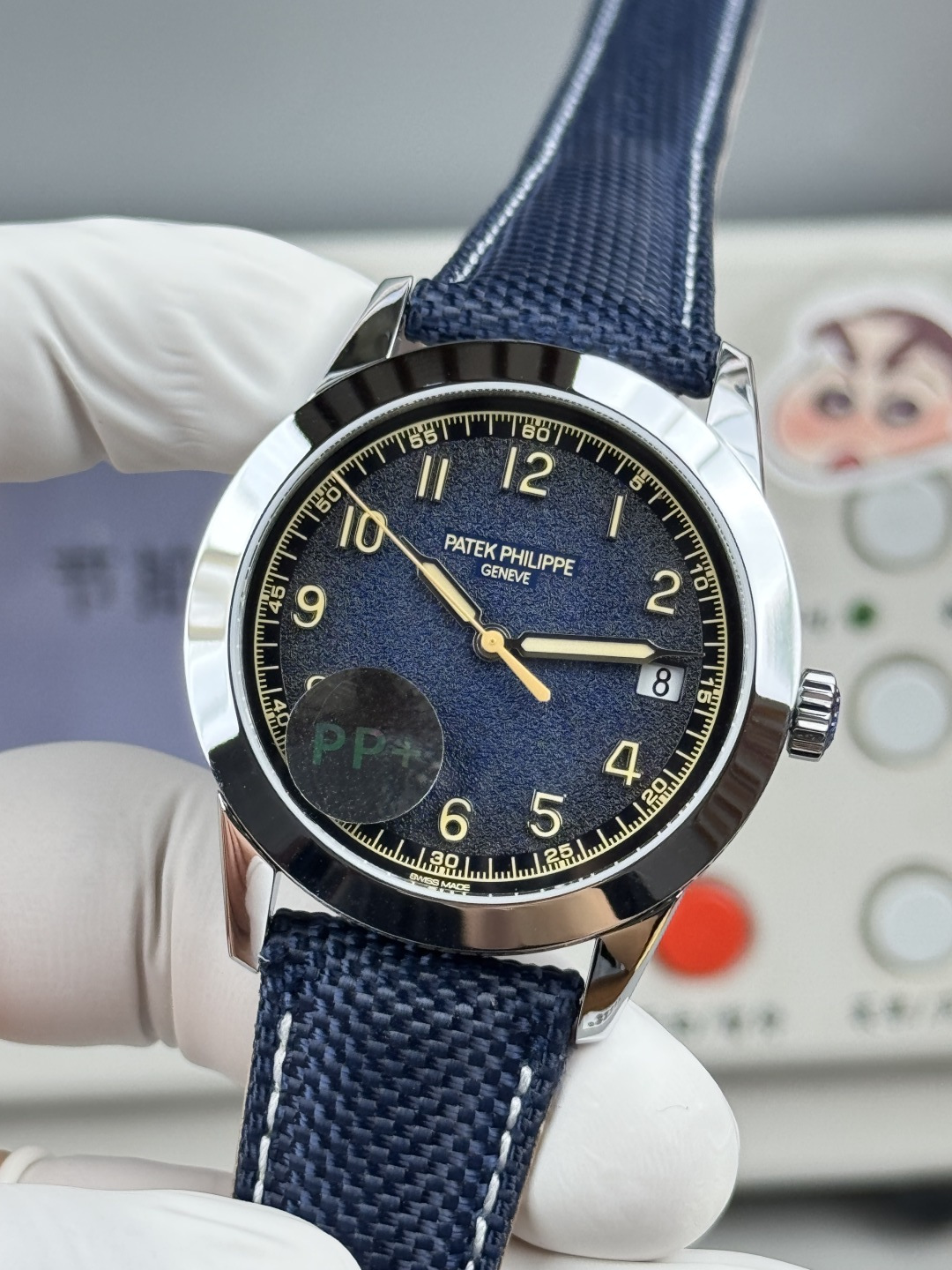 Deep Blue Gradient Cal.26-330 SC Chronograph with Vintage Camera Texture – 5226 Style Design