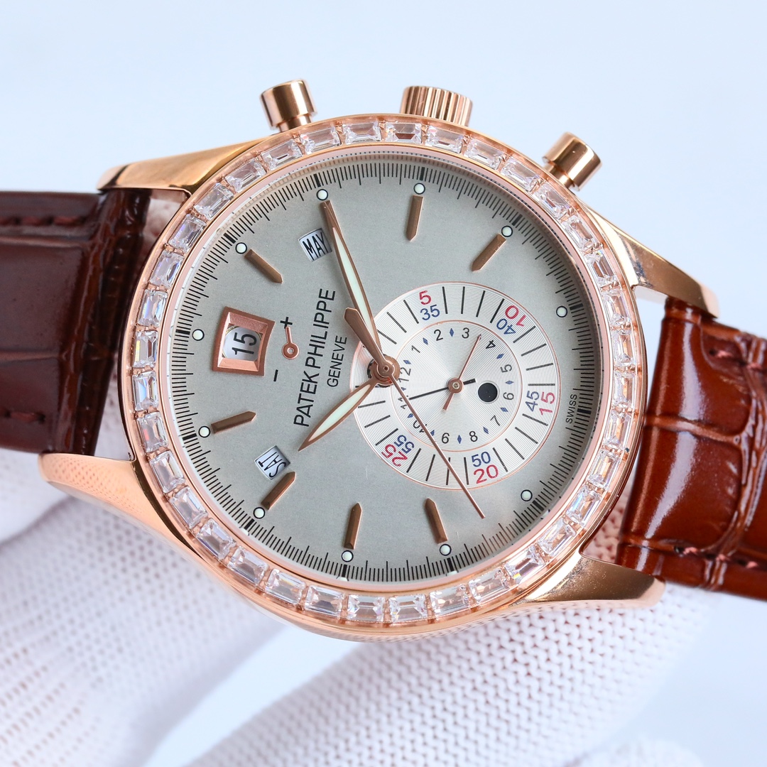 5960 Grey Dial Super Clone | Rose Gold Diamond Bezel