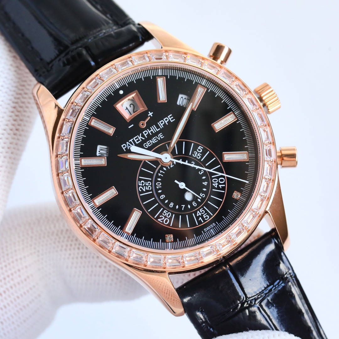 5960 Black Dial Super Clone | Rose Gold Diamond Bezel