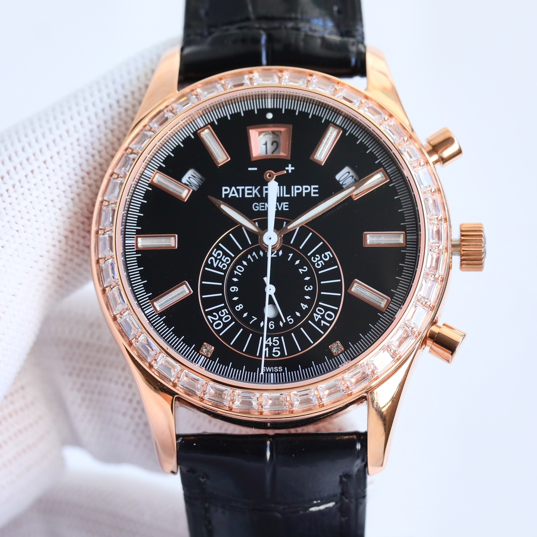 5960 Black Dial Super Clone | Rose Gold Diamond Bezel