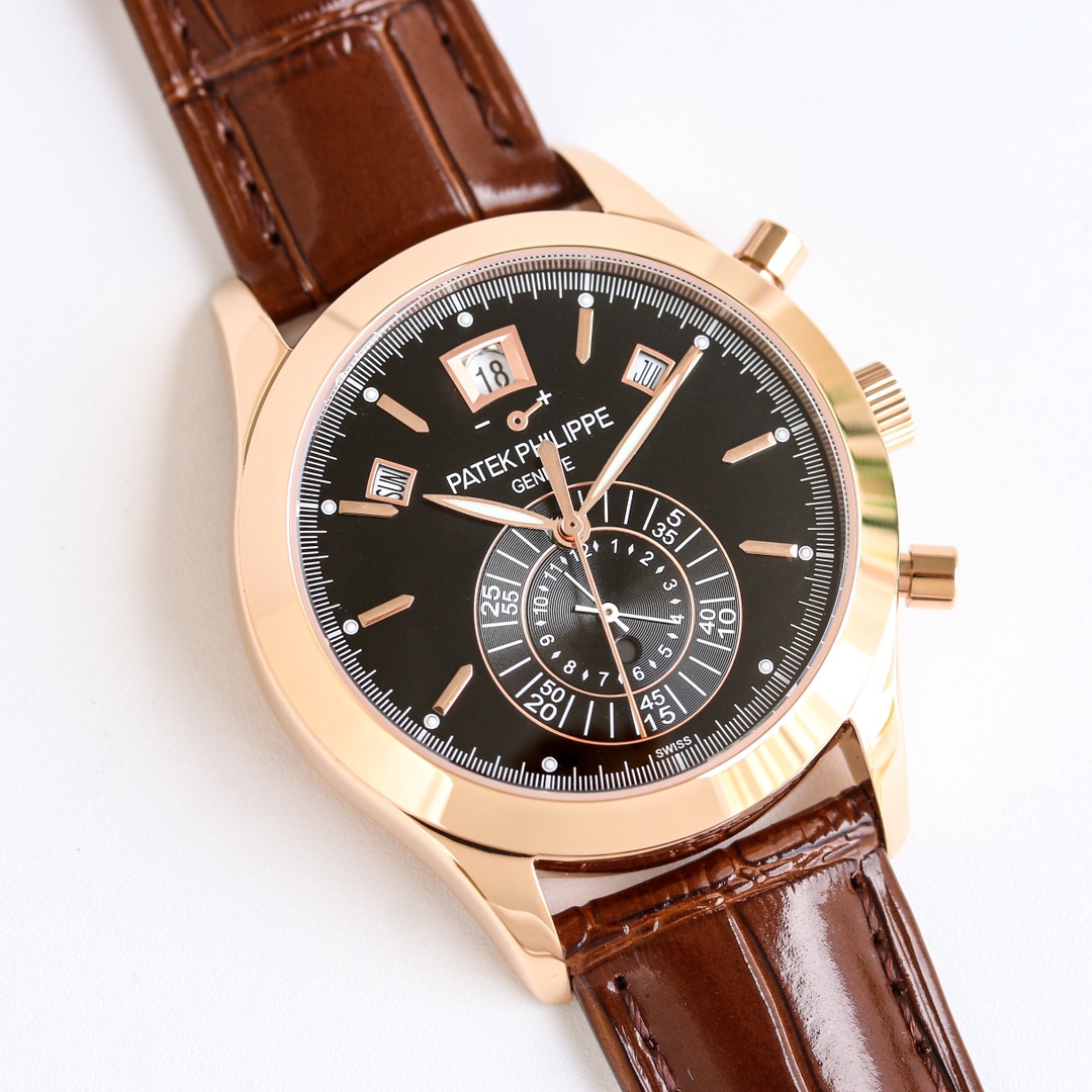 Black Dial Chronograph Annual Calendar | 18K Rose Gold Heritage Timepiece