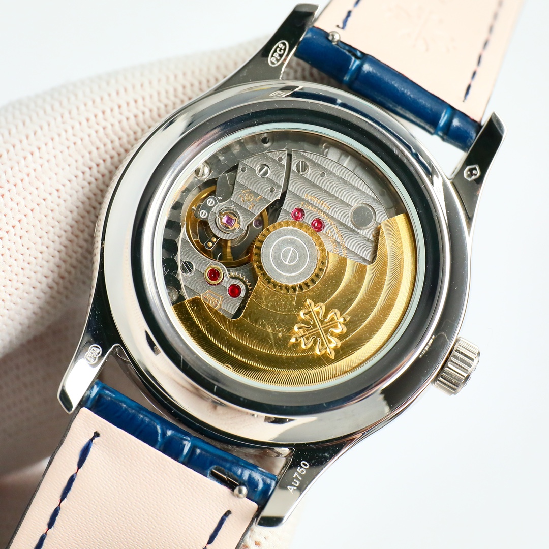 Blue Opaline Dial Annual Calendar Moon Phase | White Gold Luxury Watch