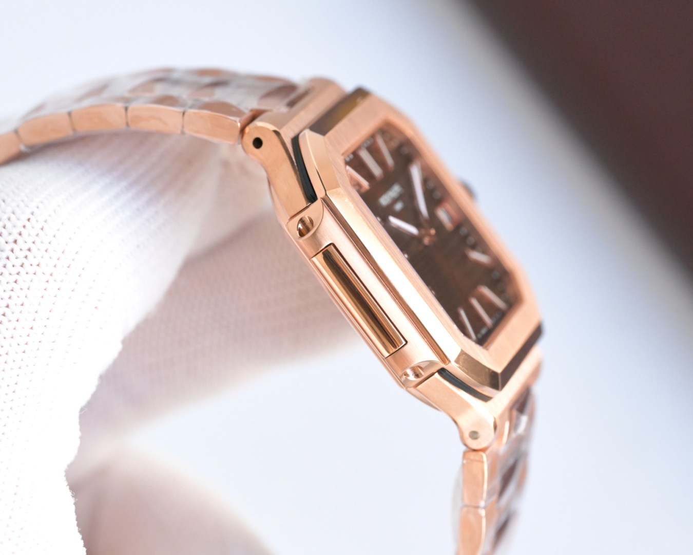 Square Nautilus-inspired 7128 Brown Sunburst Rose Gold Super Clone