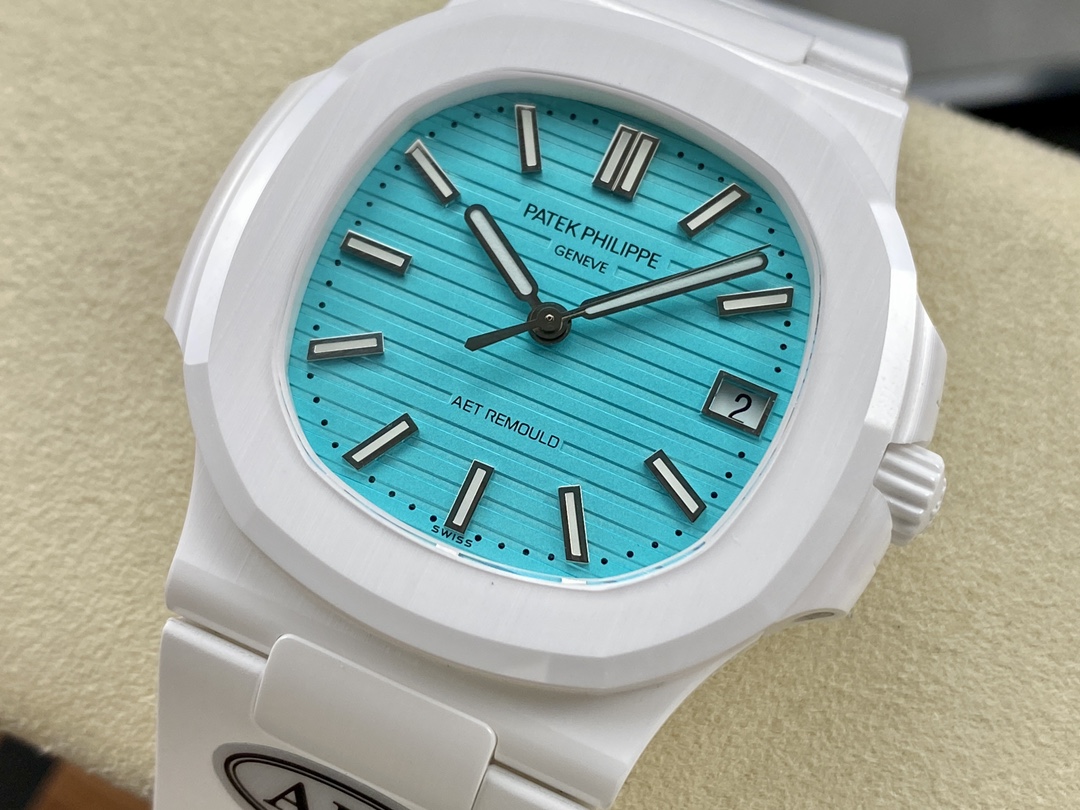 Nautilus 5711 40 Super Clone White Fiber Case Tiffany Blue Dial Unisex Watch