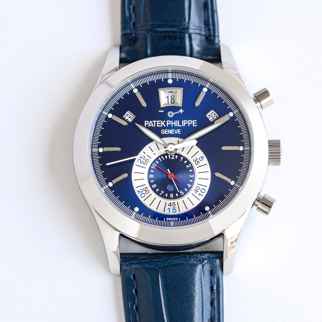Blue Opaline Dial Chronograph Annual Calendar | 18K White Gold Modern Statement