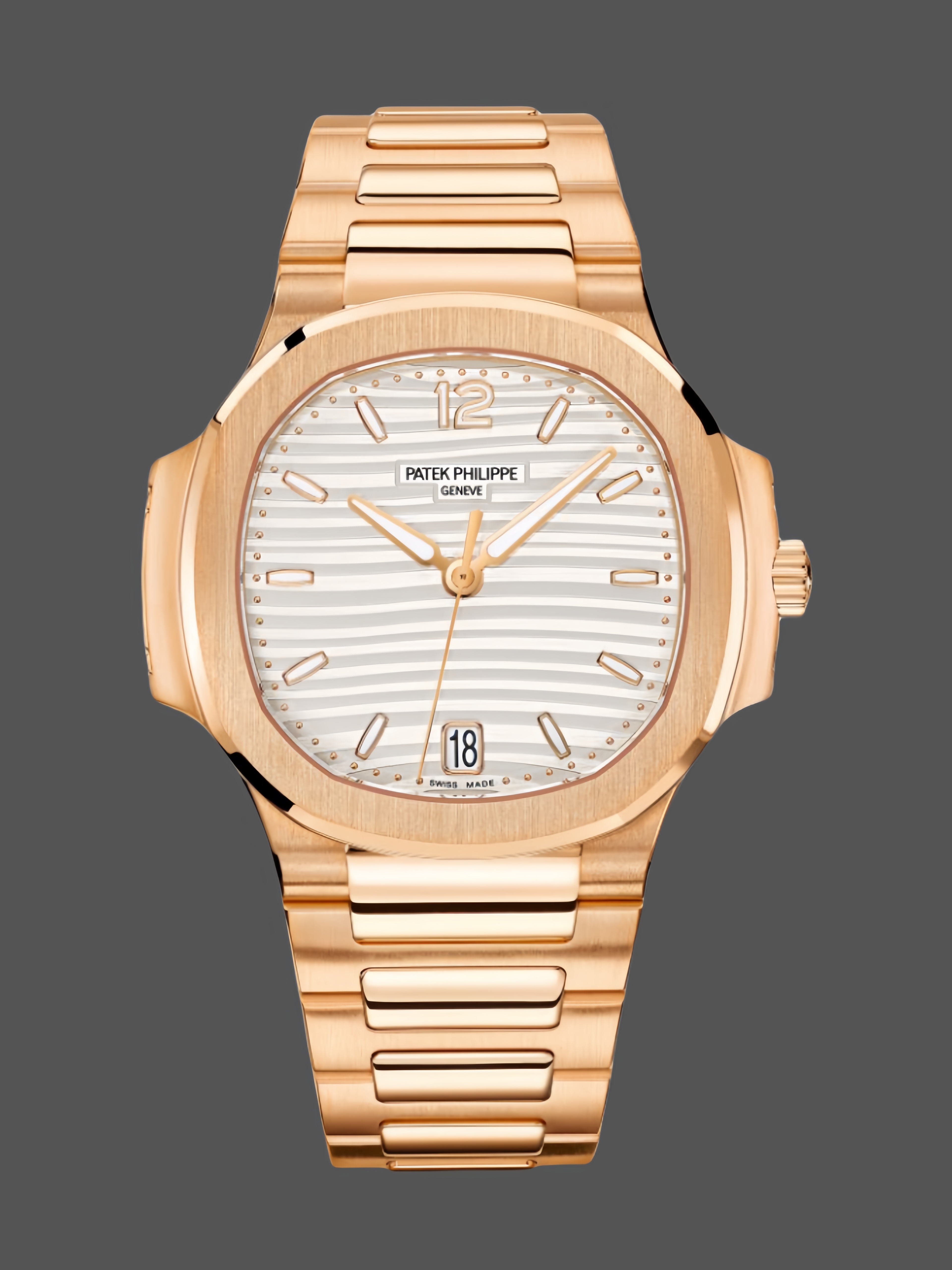 Nautilus 7118 1R 001 Super Clone Rose Gold Silver Dial Ladies Watch