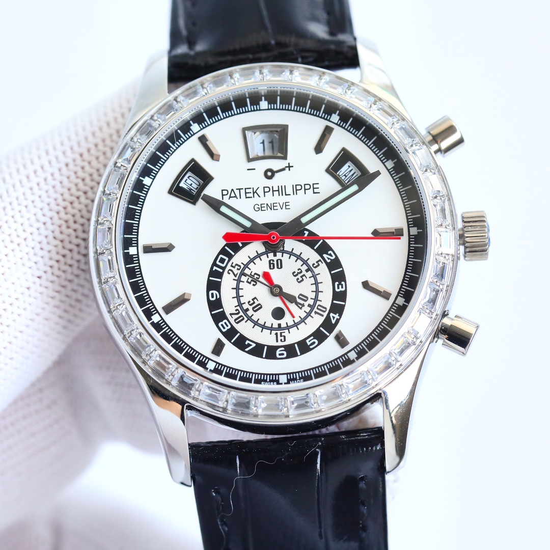 5960 White Dial Super Clone | White Gold Diamond Bezel