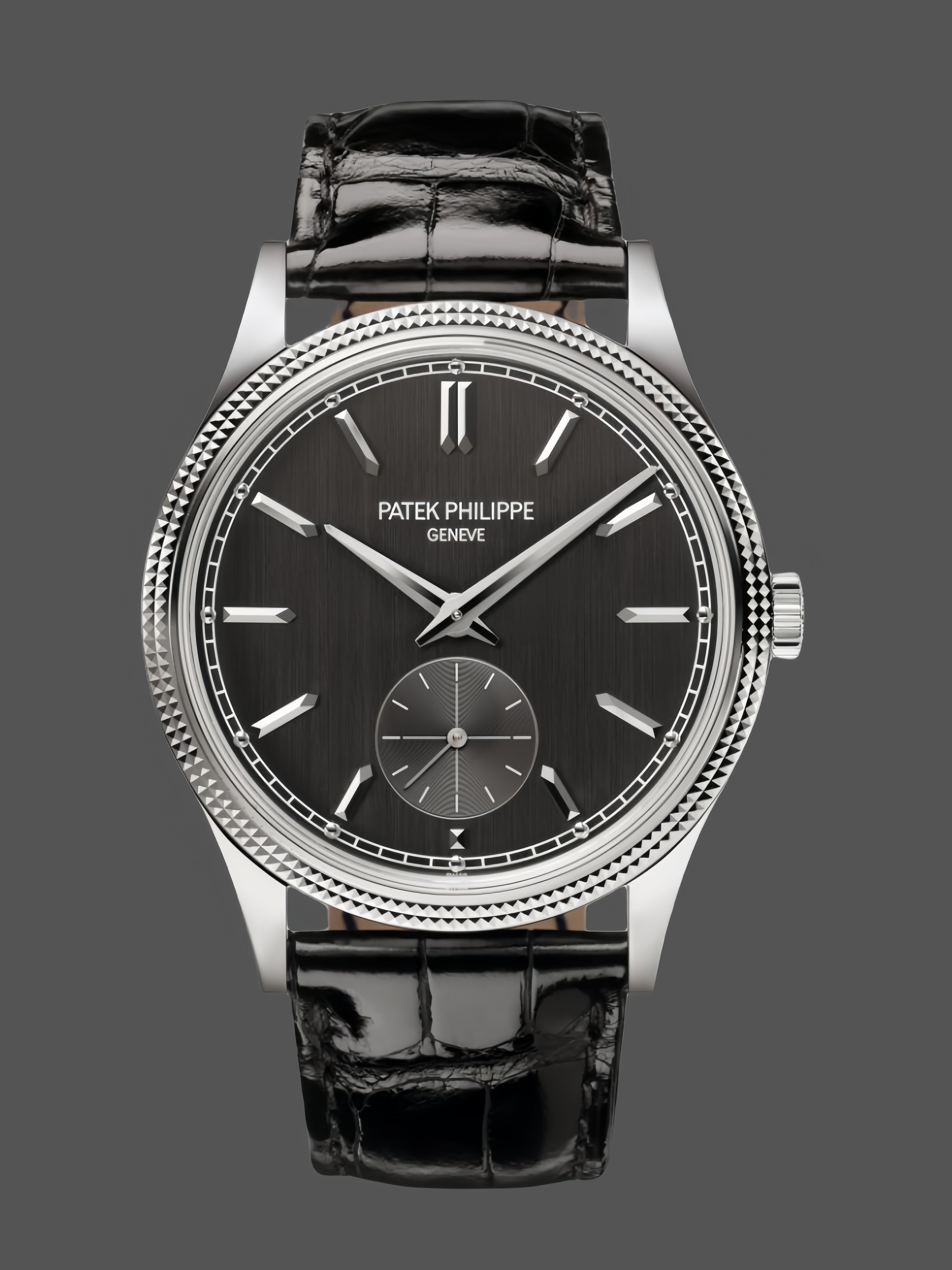 Calatrava 6119G 001 Super Clone White Gold Black Dial Unisex Watch