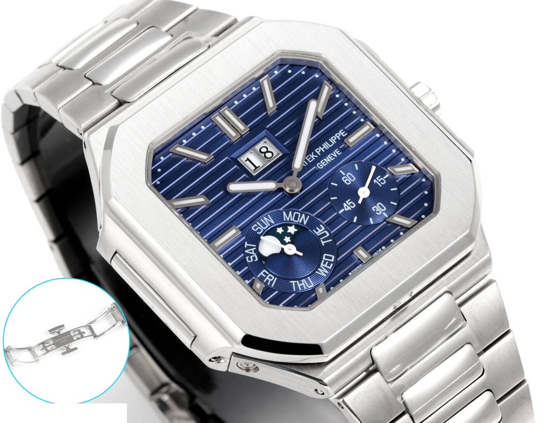 Square Nautilus-inspired 5822 Navy Blue Sunburst Annual Calendar Super Clone