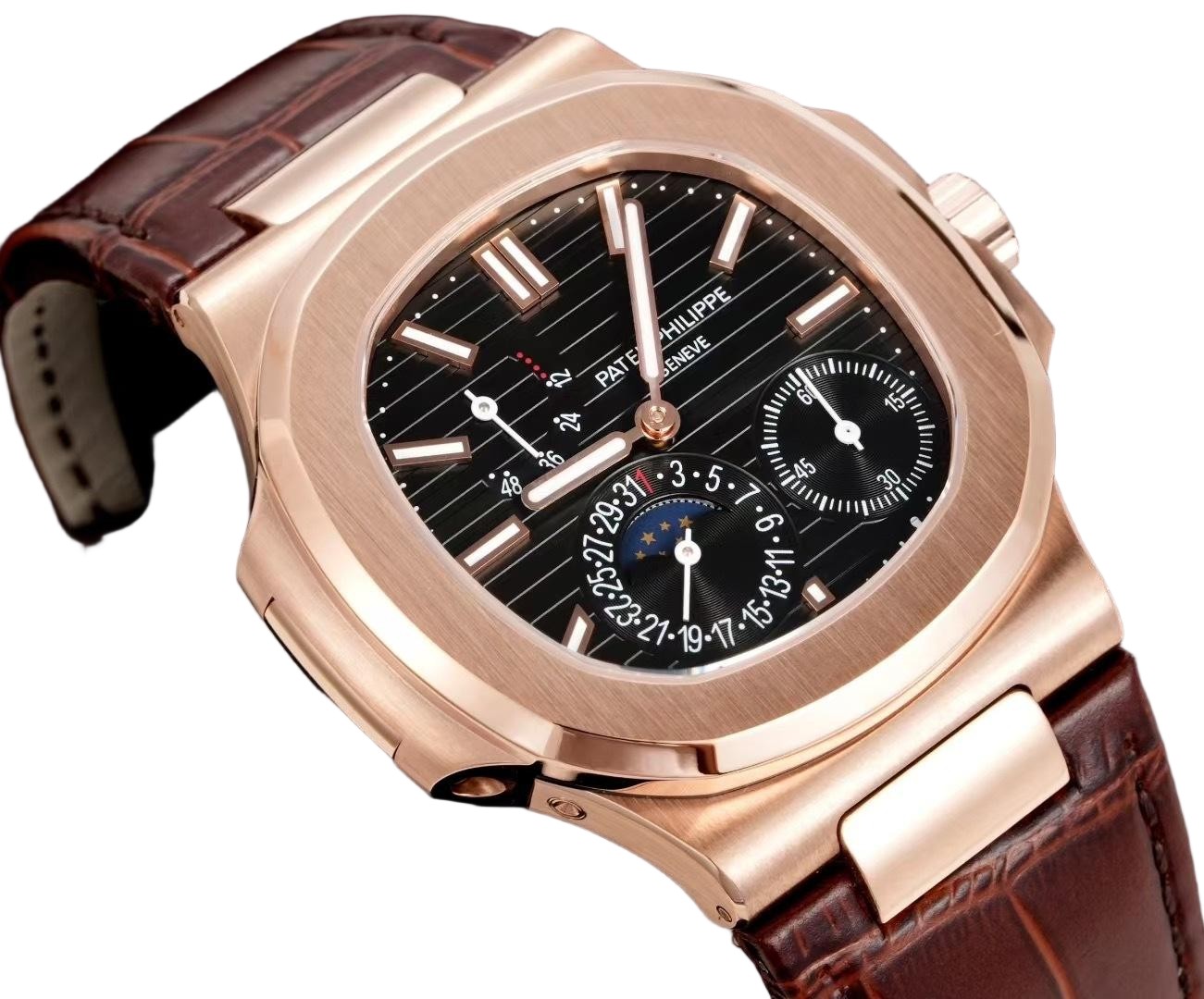 5712R-001 Inspired Super Clone: Rose Gold Nautilus-Style Complication