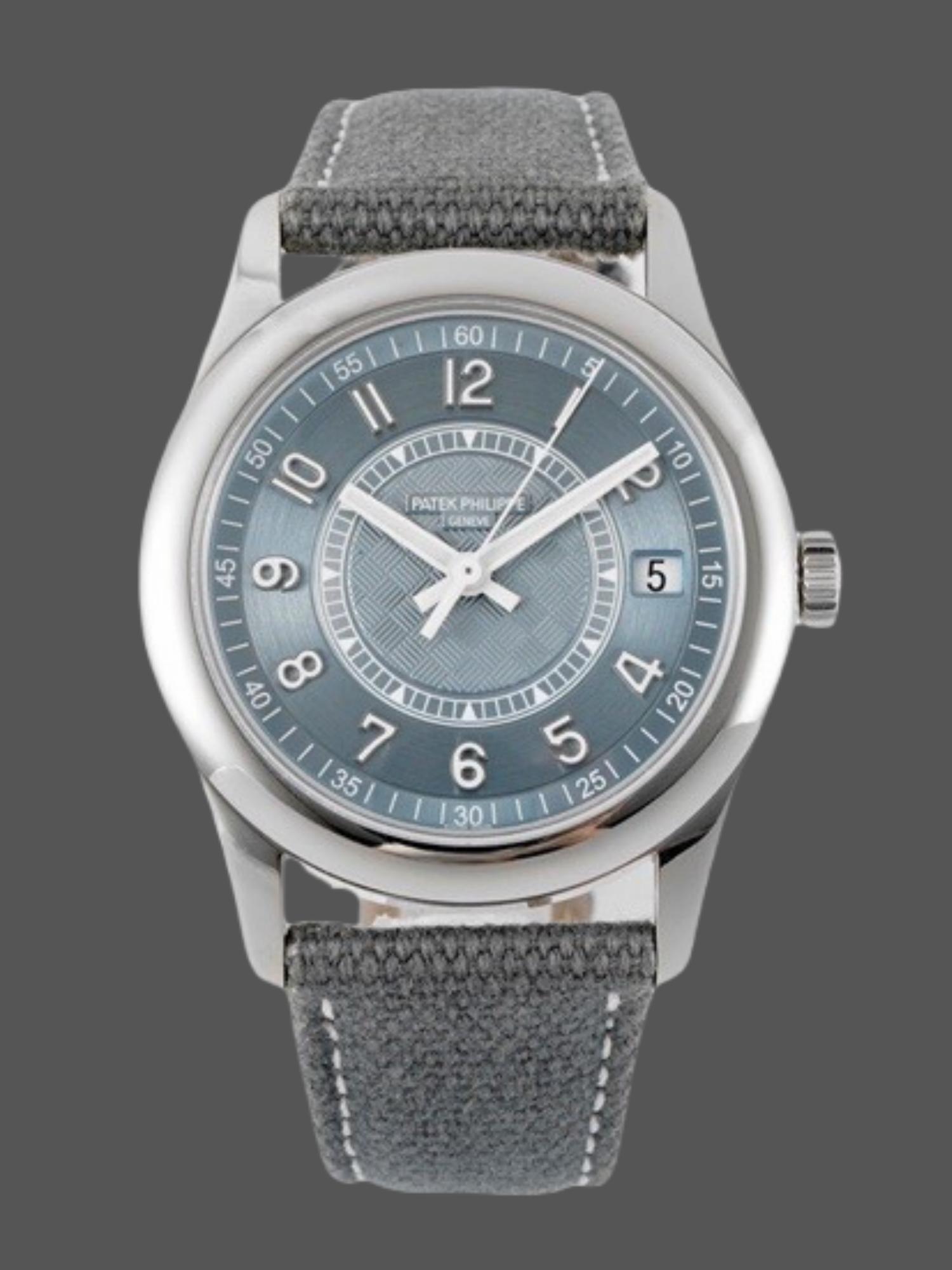 Patek Philippe 6007A 001 Super clone Calatrava 40mm White Gold Fabric‑Strap Timepiece