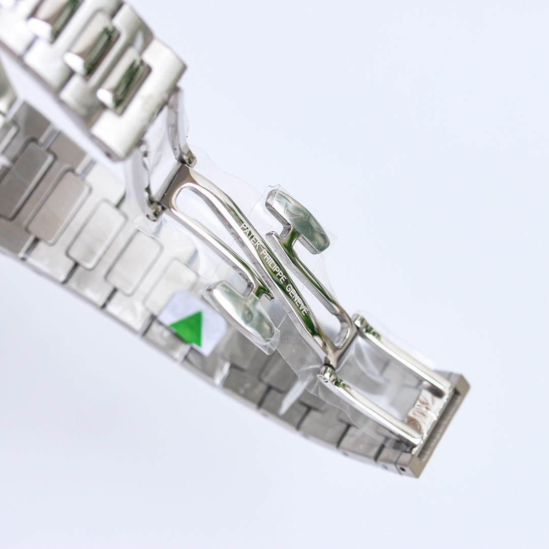 White Gold Diamond Ladies Watch with Silvery Striped Dial | Nautilus-Inspired Modern Haute Joaillerie