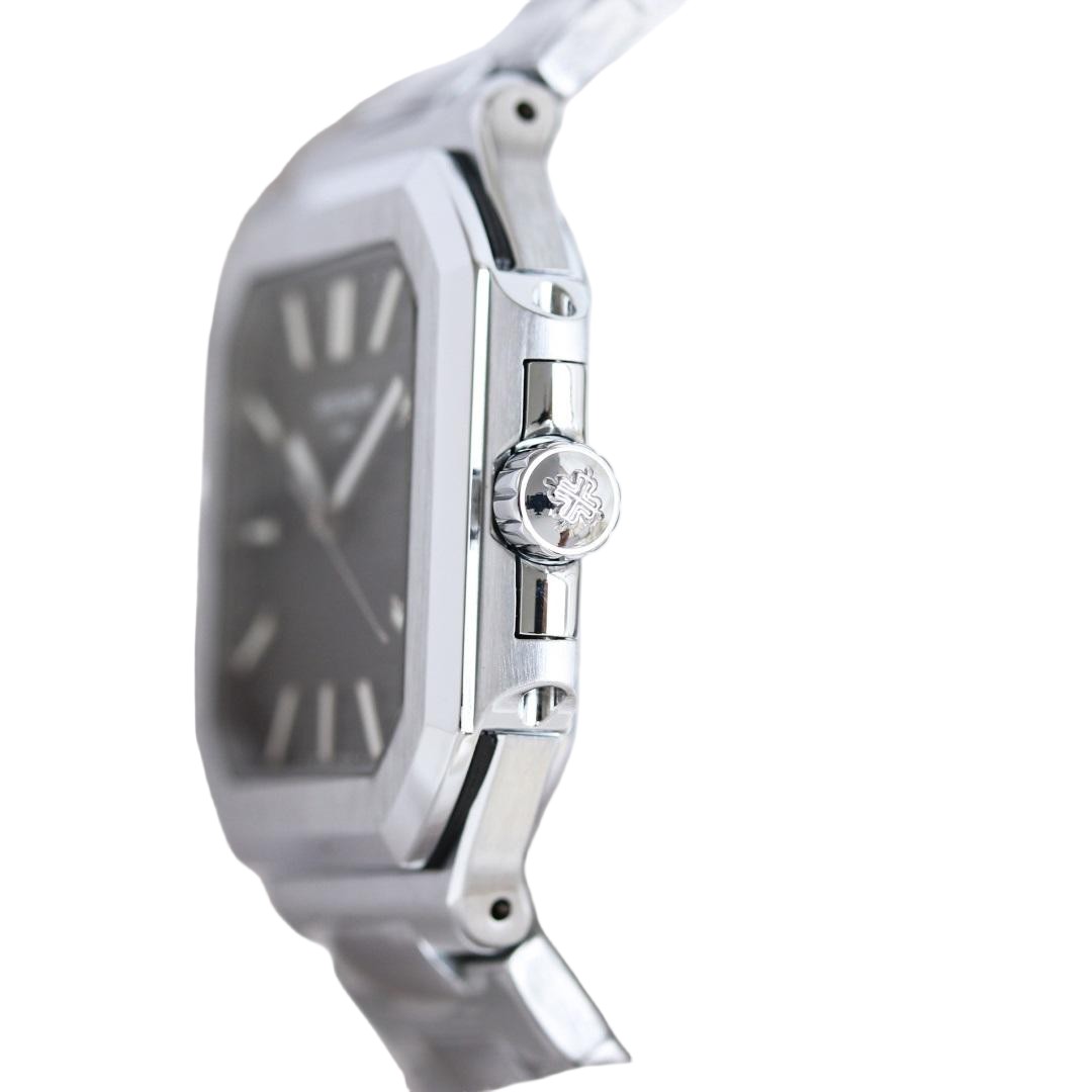 Square Nautilus-inspired 7128 Black Sunburst Steel Super Clone
