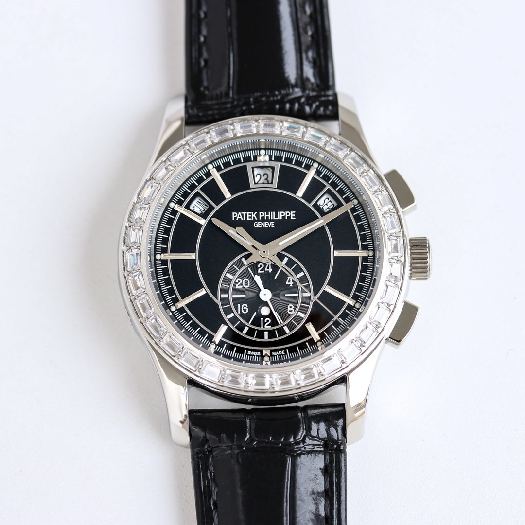 5960/1G-001 Black Dial Super Clone | White Gold Diamond Bezel