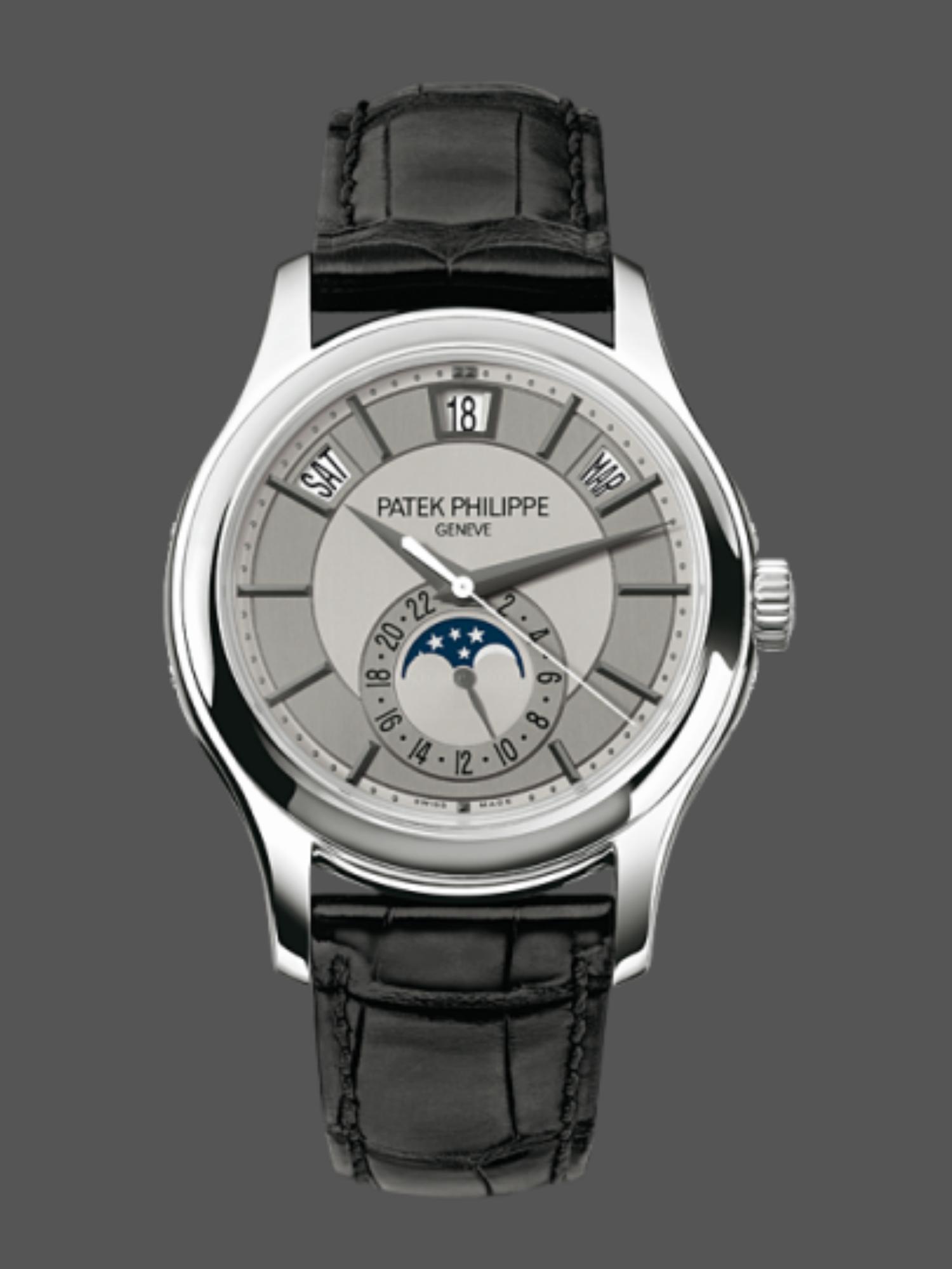 40mm White‑Grey Dial White Gold Complications Horology Timepiece for Men