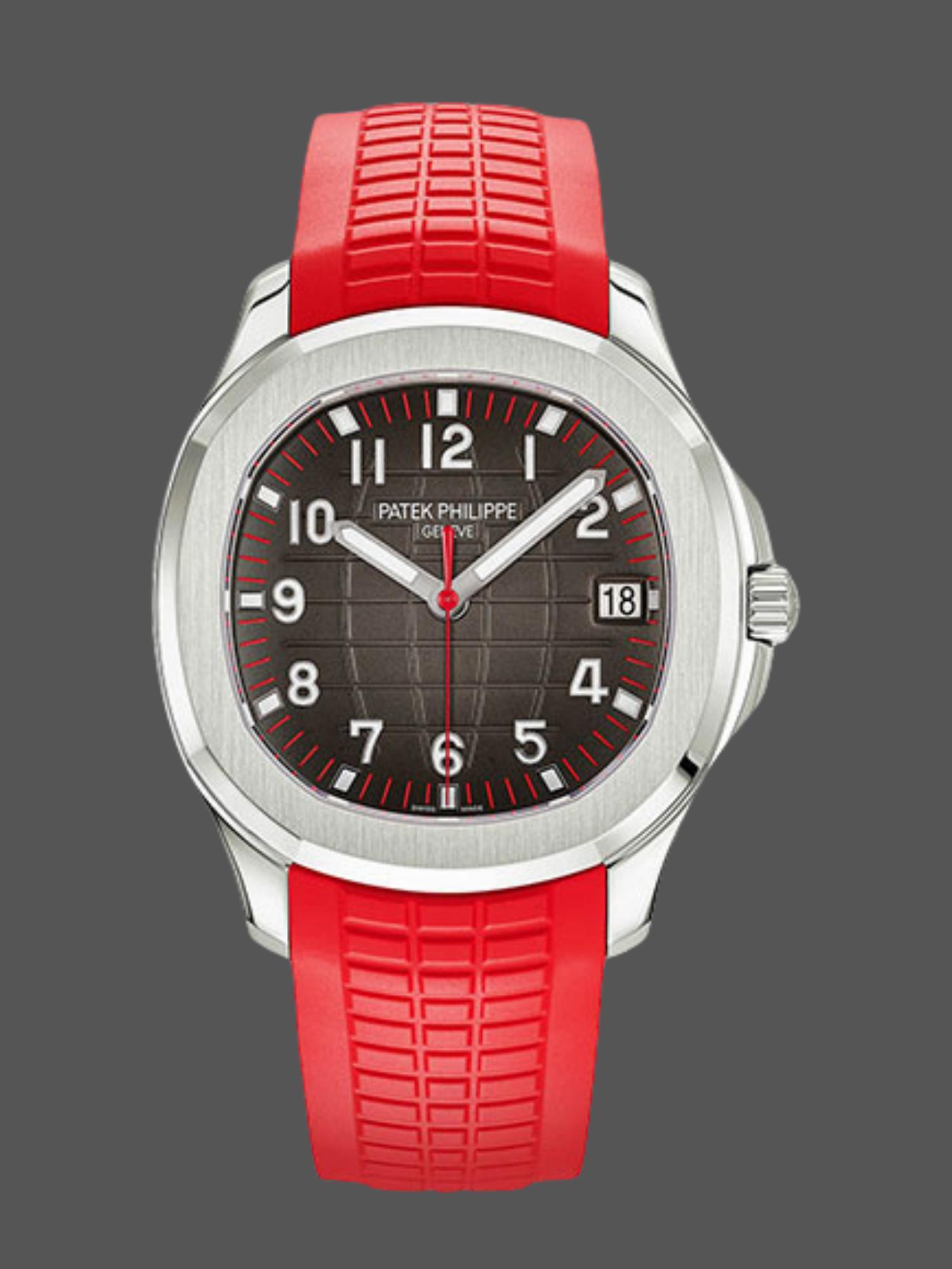 5167A‑012 Super Clone 40MM Silver Round Automatic Mens Watch with Red Analog Dial