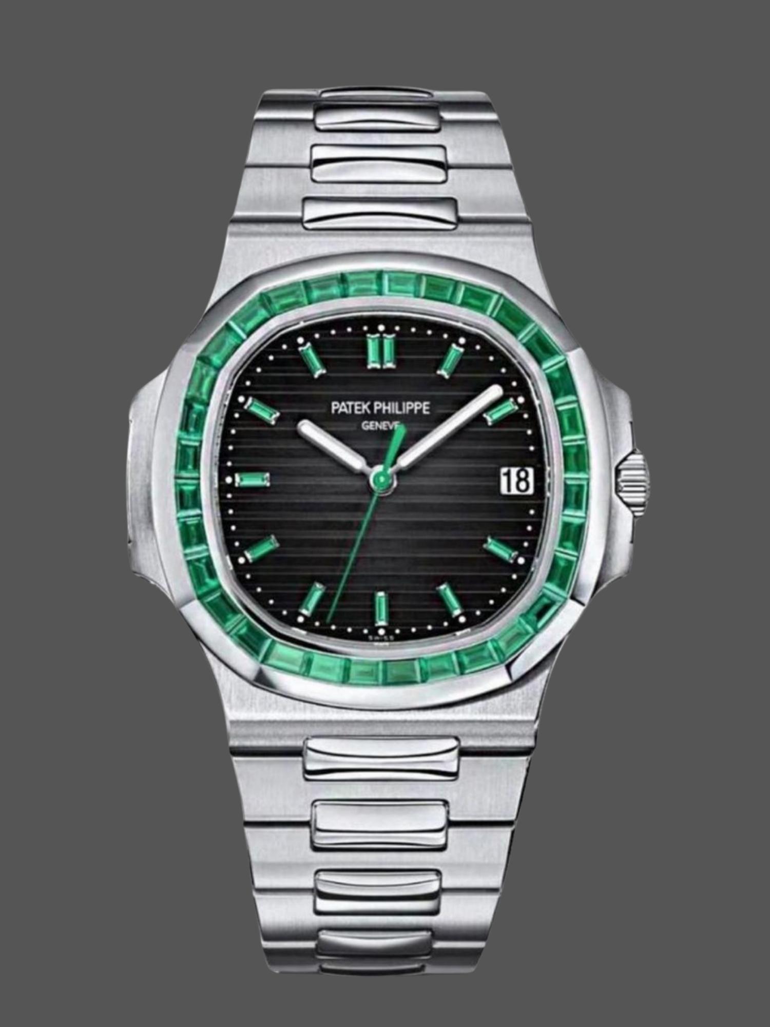 Nautilus 5711 Super Clone 40mm Silver‑Tone Titanium Premium Timepiece