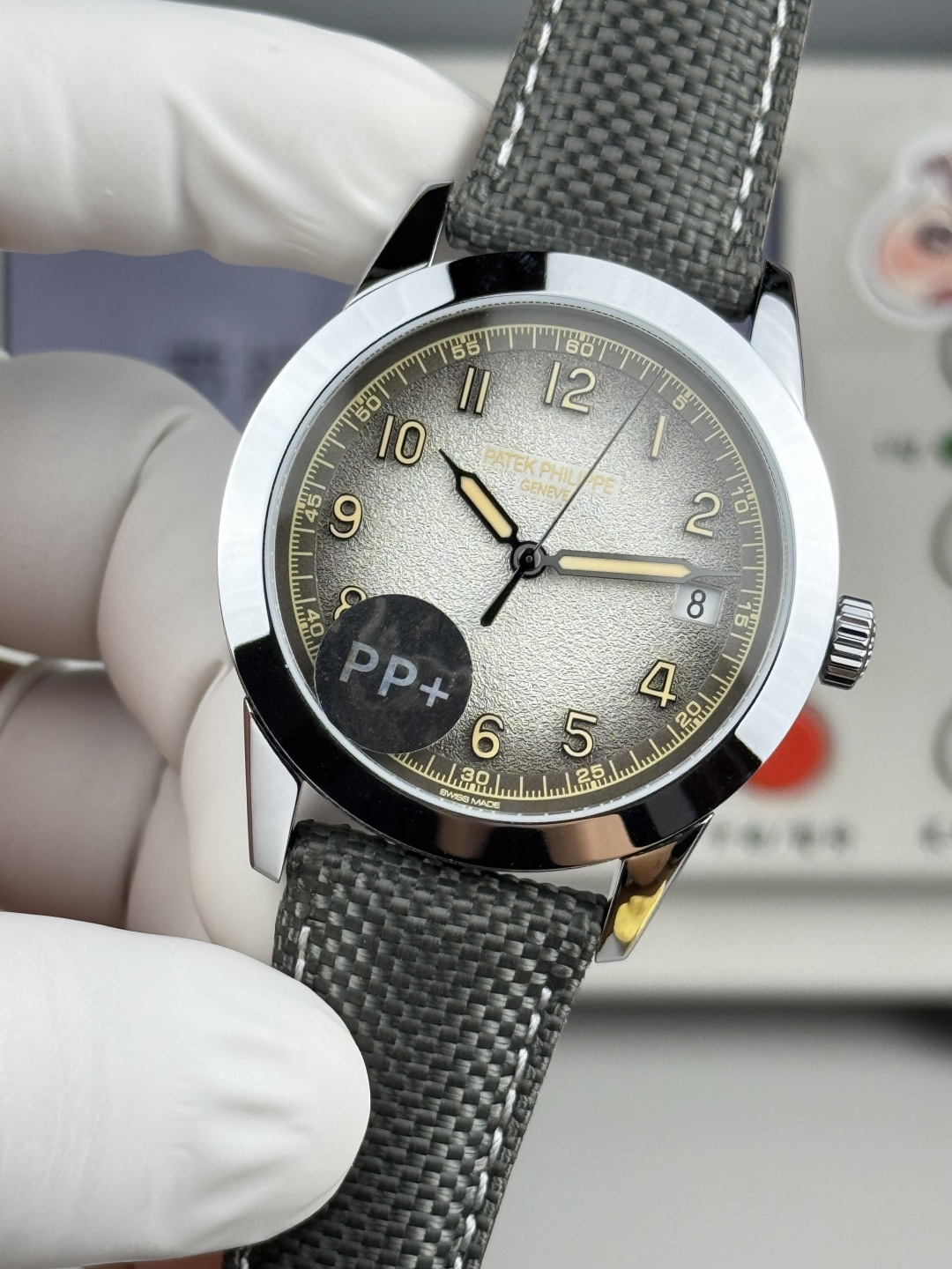 5226G-001 Watch Super Clone 40mm Silver Gray Textured Dial Dress Watch