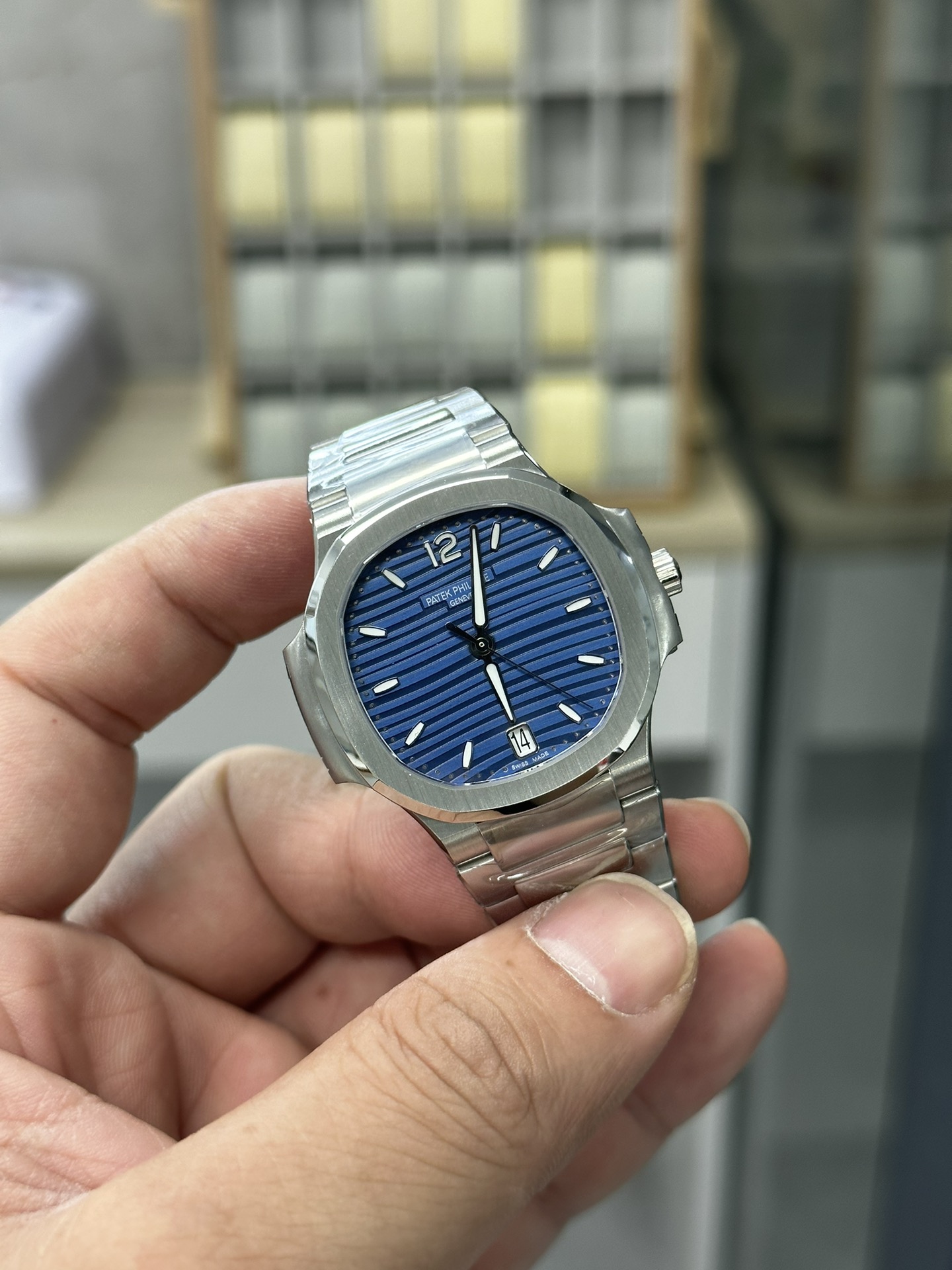 Nautilus 7118 1A 001 Super Clone Silver Blue Dial Ladies Watch