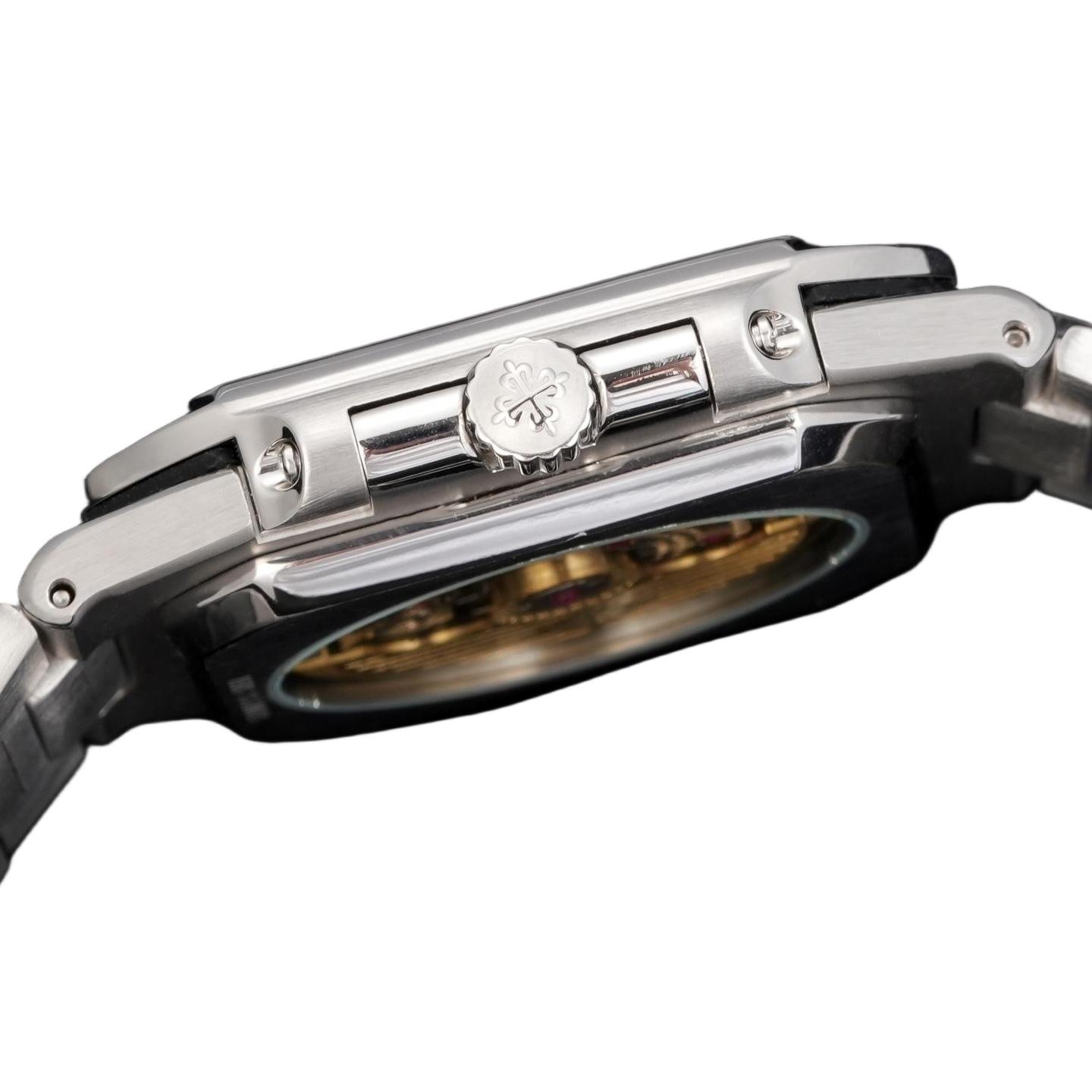 Square Nautilus-inspired 5821 Cream Sunburst Full Steel Super Clone