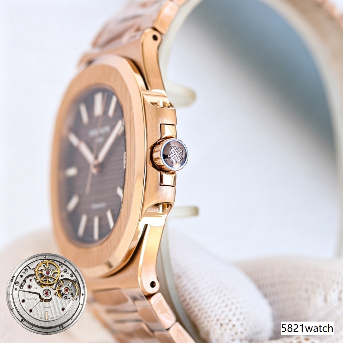 5711 Super Clone Rose Gold | Brown Dial Dual-Signed Edition