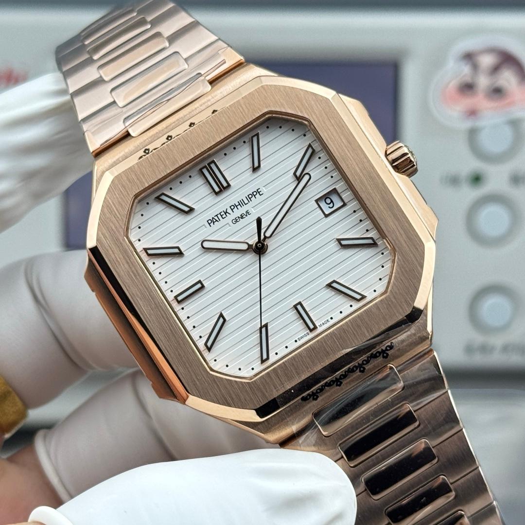 Square Nautilus-inspired 5821 White Dial Rose Gold Super Clone