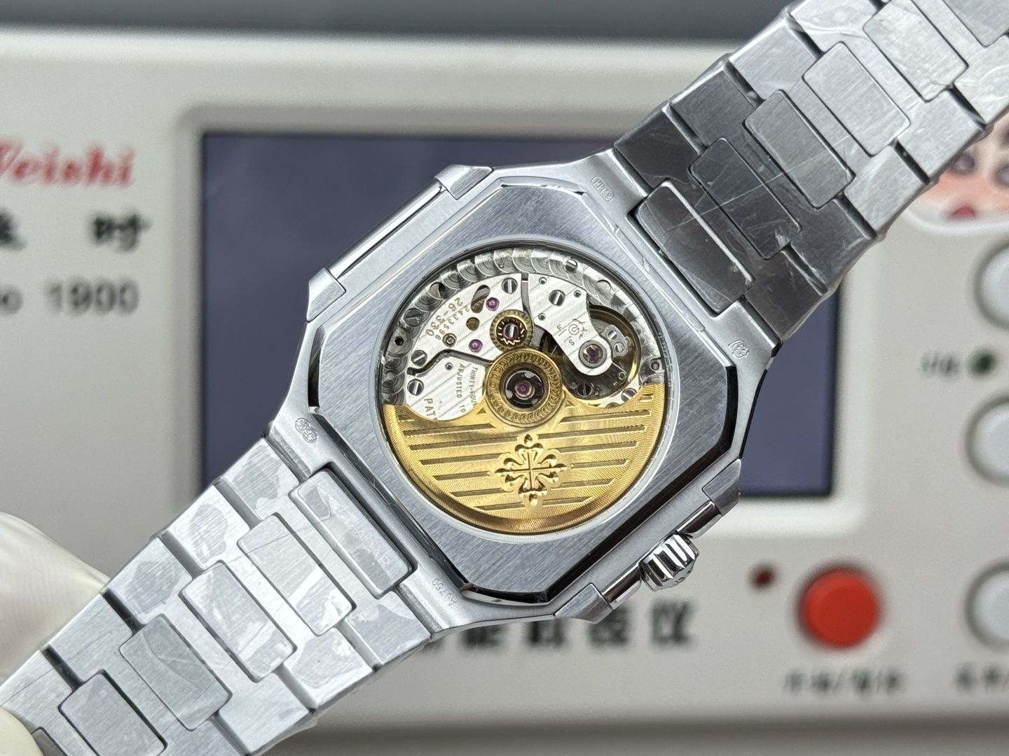 Square Nautilus-inspired 5821 Black Sunburst Full Steel Super Clone