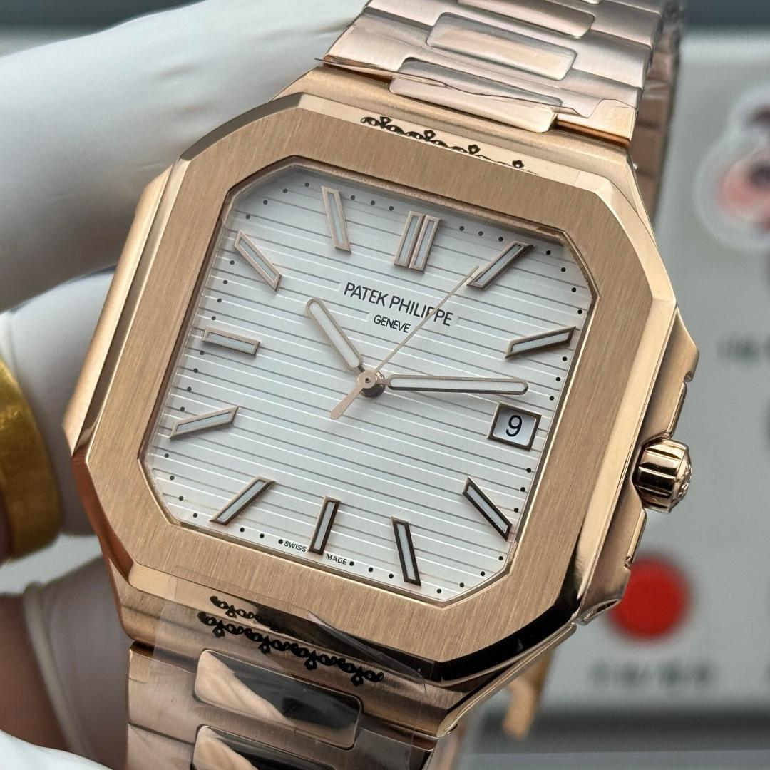 Square Nautilus-inspired 5821 White Dial Rose Gold Super Clone