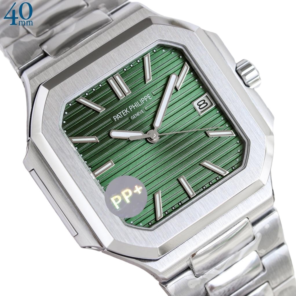 Square Nautilus-inspired 7128 Olive Sunburst Steel Super Clone