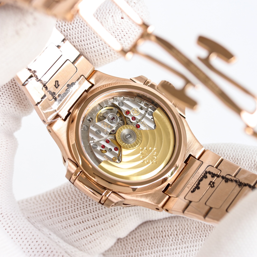 Nautilus 7118 Super Clone Rose Gold Blue Dial Ladies Watch