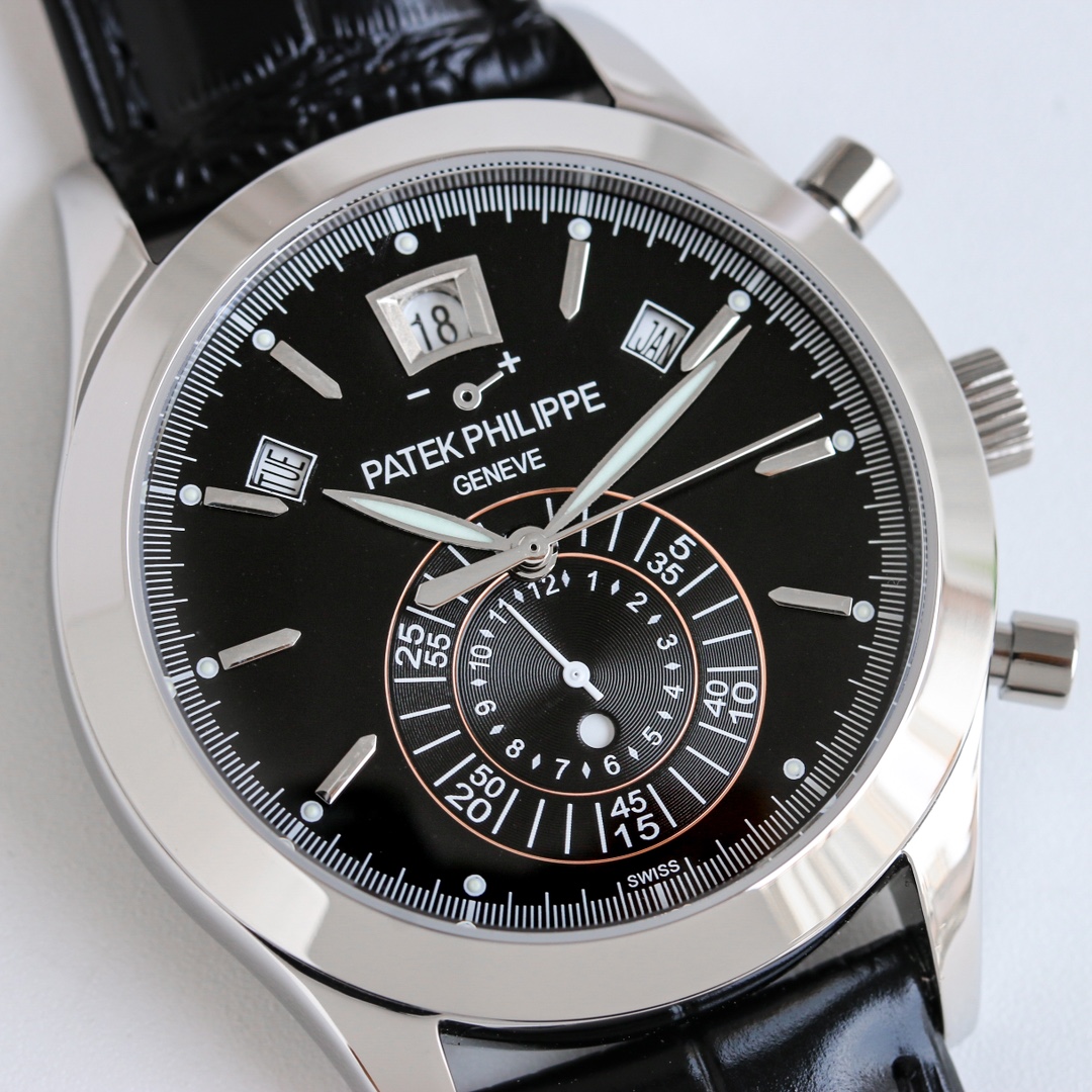 Black Dial Chronograph Annual Calendar | White Gold Dual Complication Watch