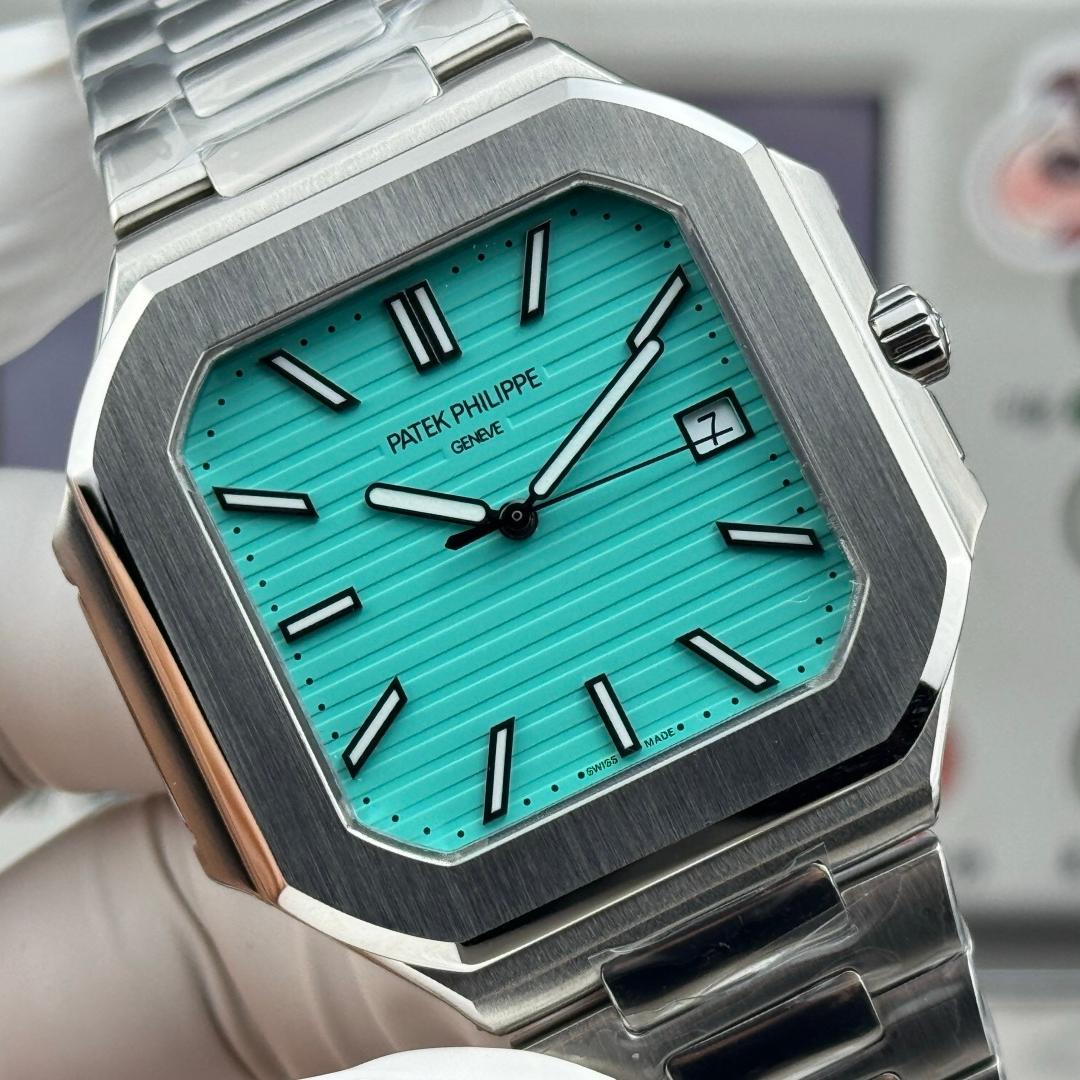Square Nautilus-inspired 5821 Sunburst Azure Blue Dial Full Steel Super Clone