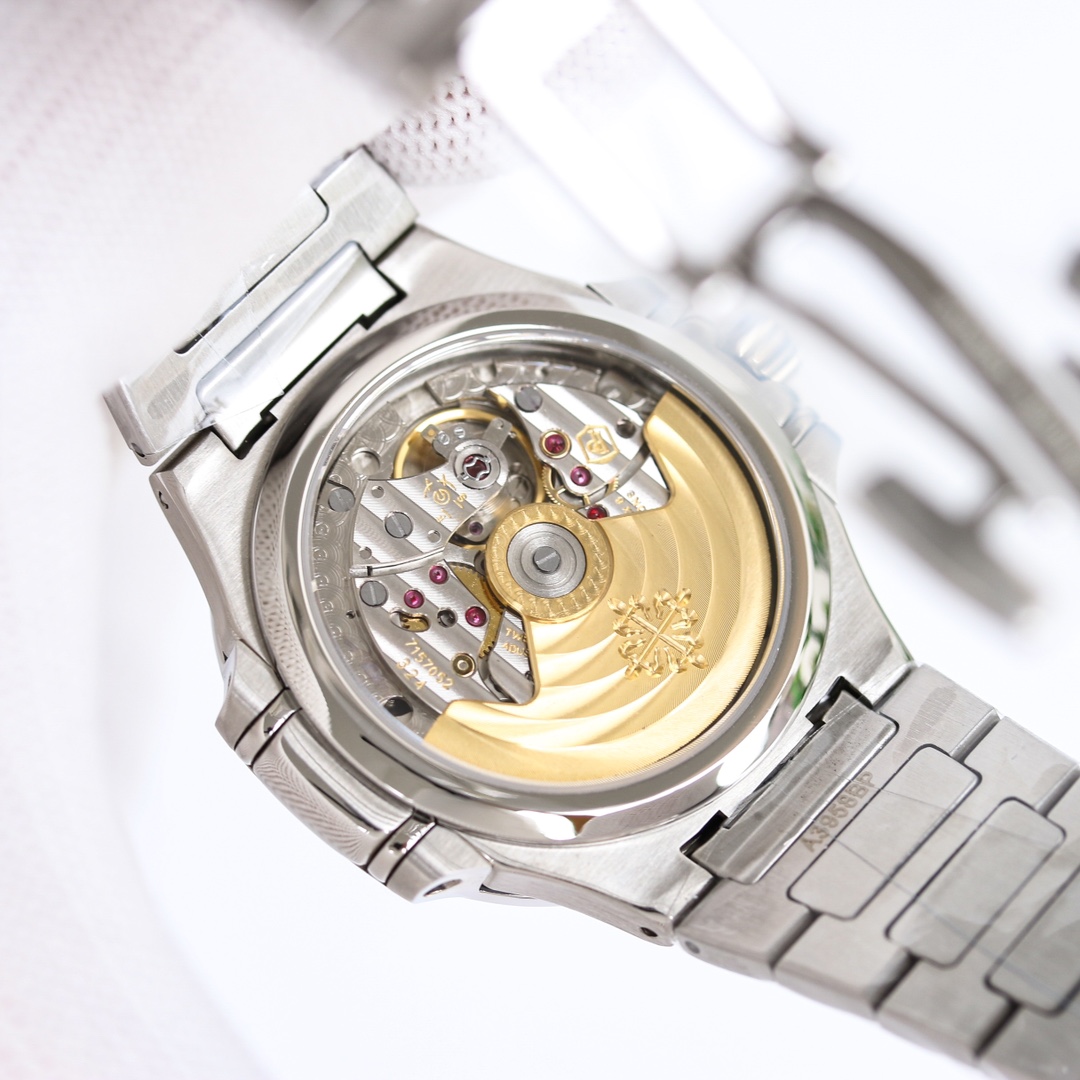White Gold Diamond Ladies Watch with Silvery Striped Dial | Nautilus-Inspired Modern Haute Joaillerie