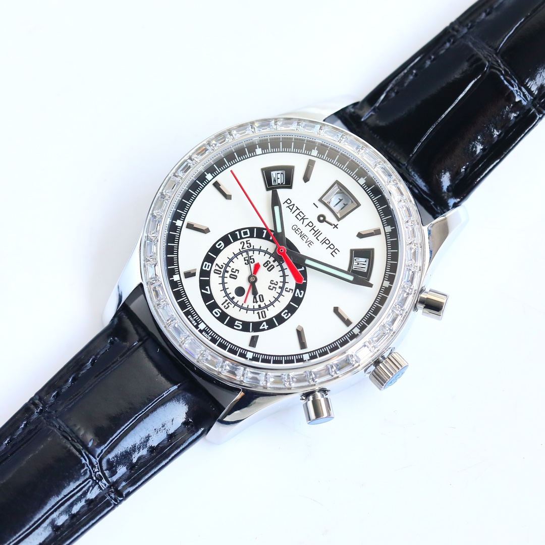 5960 White Dial Super Clone | White Gold Diamond Bezel