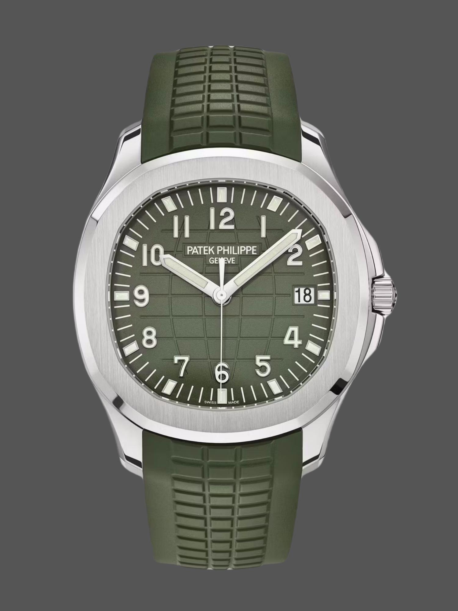 40MM Green Dial Silver‑Tone Stainless Steel Slim Sports‑Luxury Timepiece for Men