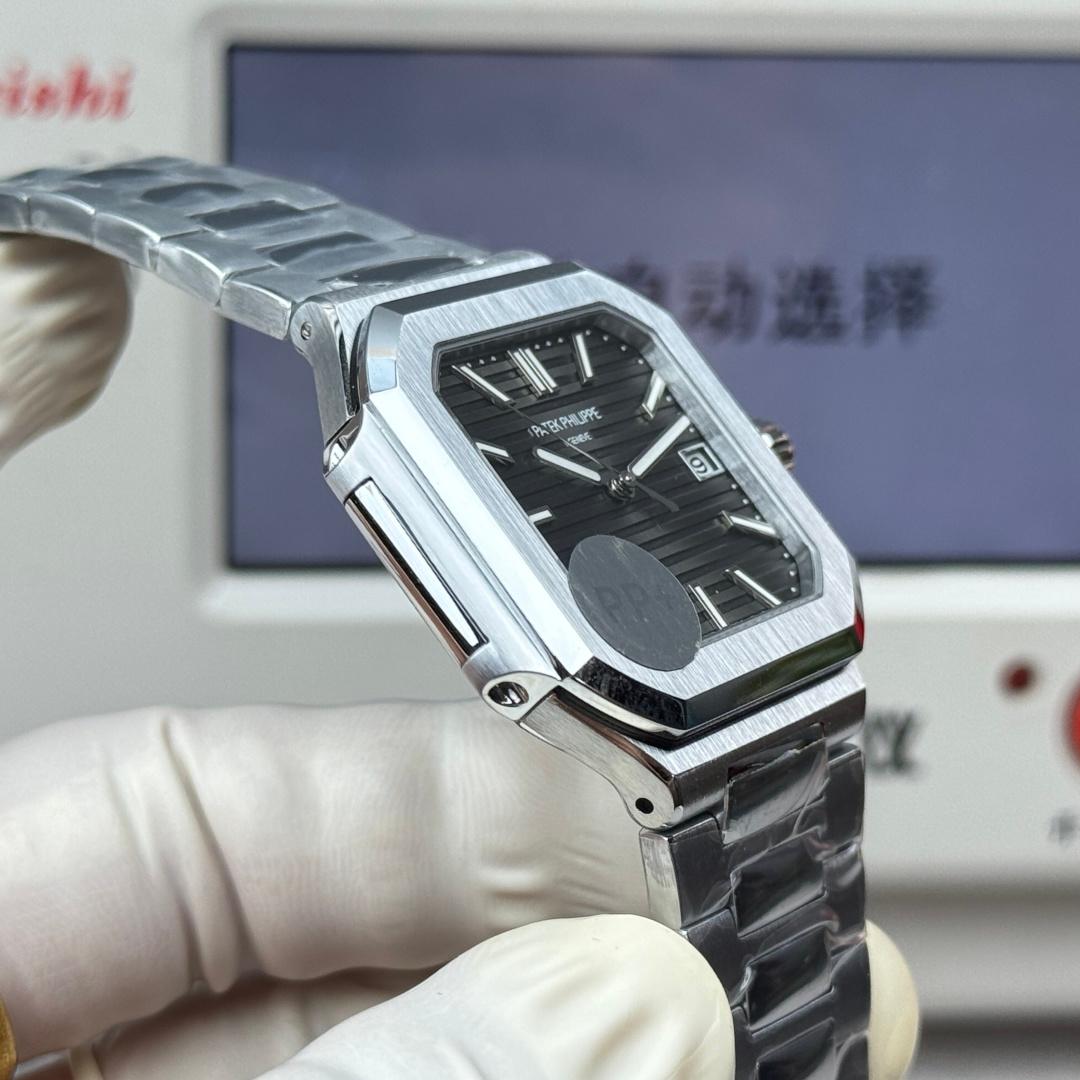 Square Nautilus-inspired 5821 Dark Gray Sunburst Full Steel Super Clone