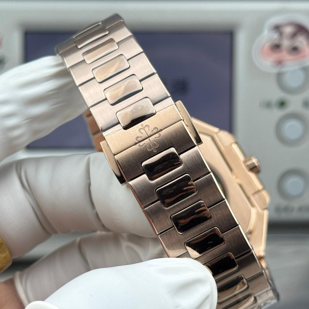 Square Nautilus-inspired 5821 White Dial Rose Gold Super Clone